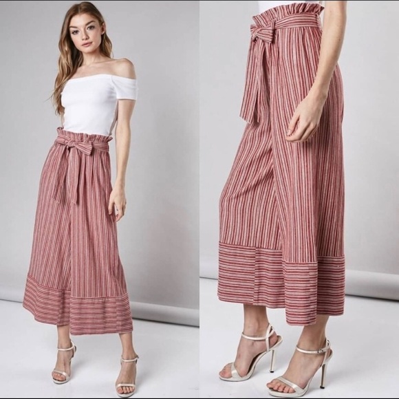 💼 Wide Leg Pants ~ red & white stripe ~ 16 styles - Picture 4 of 10